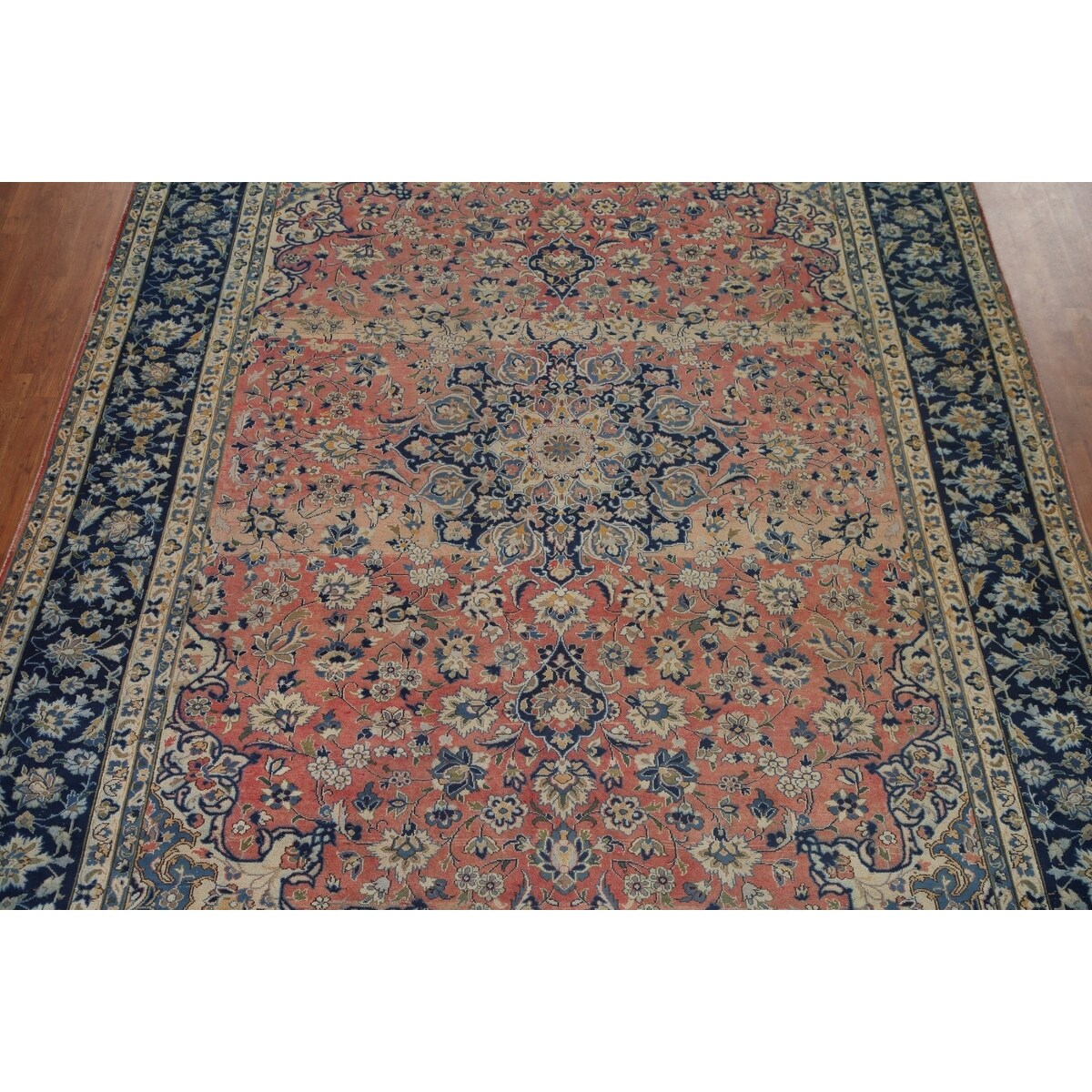 Najafabad Persian Large Vintage Area Rug Handmade Wool Carpet - 9'10" x 13'10"
