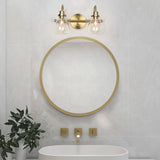 Nalia Modern Brass Gold Bathroom Vanity Light Linear Glass Wall Sconces for Powder Room