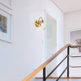 Nalia Modern Brass1-Light Wall Sconces Dimmable French Country Glass Bathroom Vanity Light