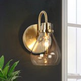 Nalia Modern Brass1-Light Wall Sconces Dimmable French Country Glass Bathroom Vanity Light