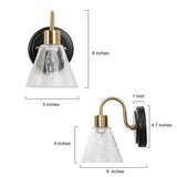 Nalia Modern Brass1-Light Wall Sconces Dimmable French Country Glass Bathroom Vanity Light