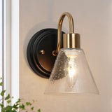 Nalia Modern Brass1-Light Wall Sconces Dimmable French Country Glass Bathroom Vanity Light