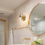 Nalia Modern Brass1-Light Wall Sconces Dimmable French Country Glass Bathroom Vanity Light