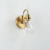 Nalia Modern Brass1-Light Wall Sconces Dimmable French Country Glass Bathroom Vanity Light