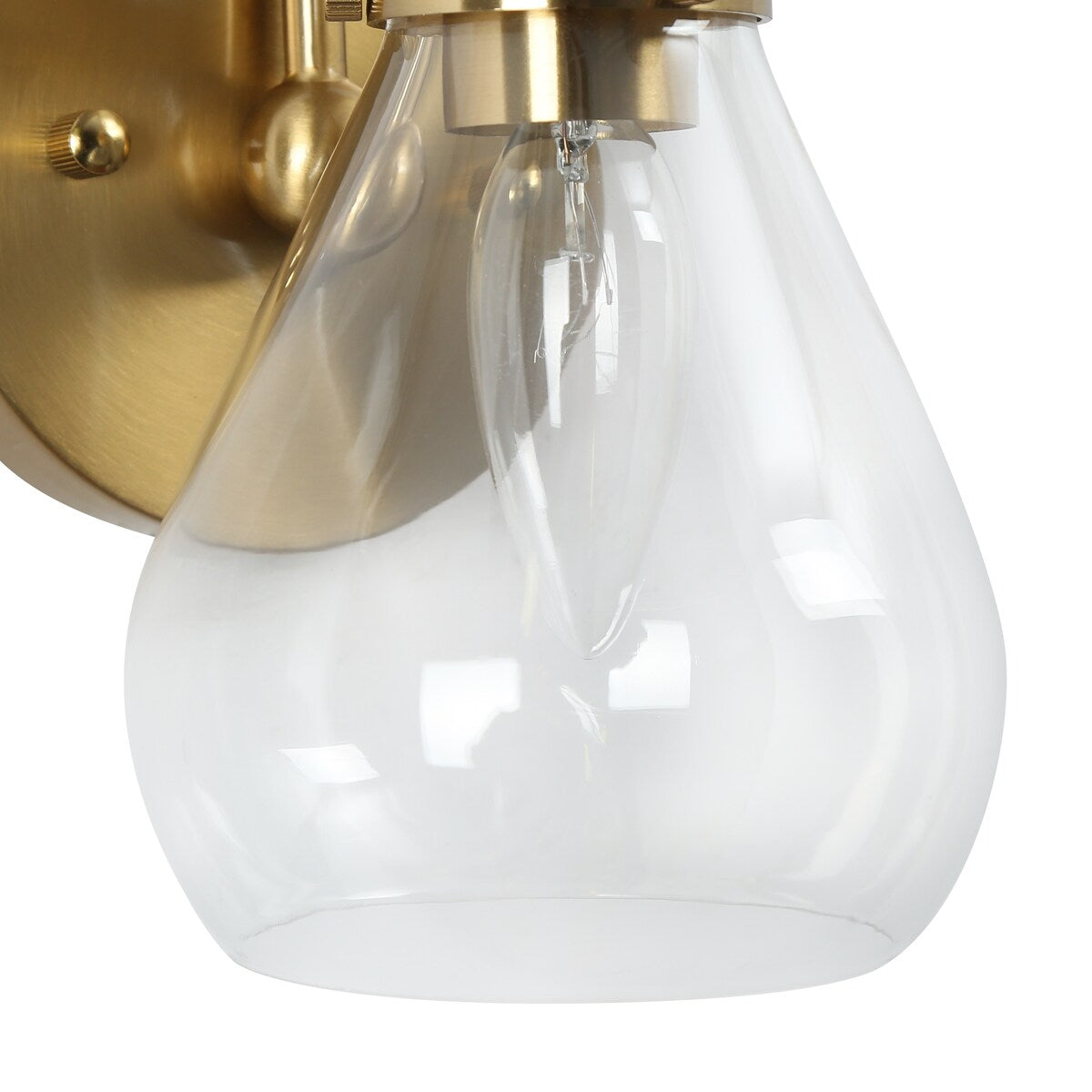Nalia Modern Brass1-Light Wall Sconces Dimmable French Country Glass Bathroom Vanity Light