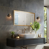 Nalia Modern Brass1-Light Wall Sconces Dimmable French Country Glass Bathroom Vanity Light