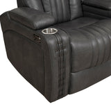 Nalo Power Recliner with Cup Holders, Gunmetal Grey