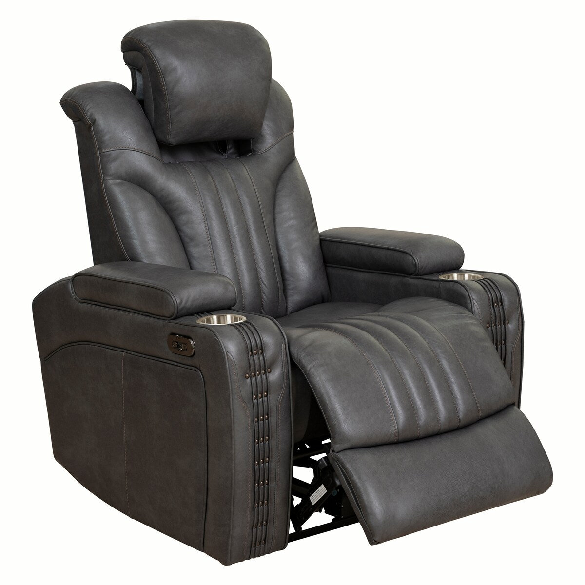 Nalo Power Recliner with Cup Holders, Gunmetal Grey