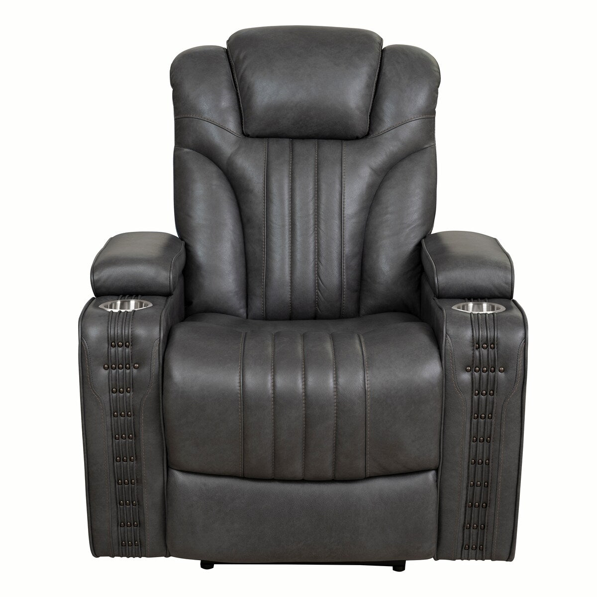 Nalo Power Recliner with Cup Holders, Gunmetal Grey