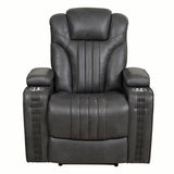 Nalo Power Recliner with Cup Holders, Gunmetal Grey