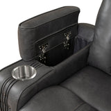 Nalo Power Recliner with Cup Holders, Gunmetal Grey