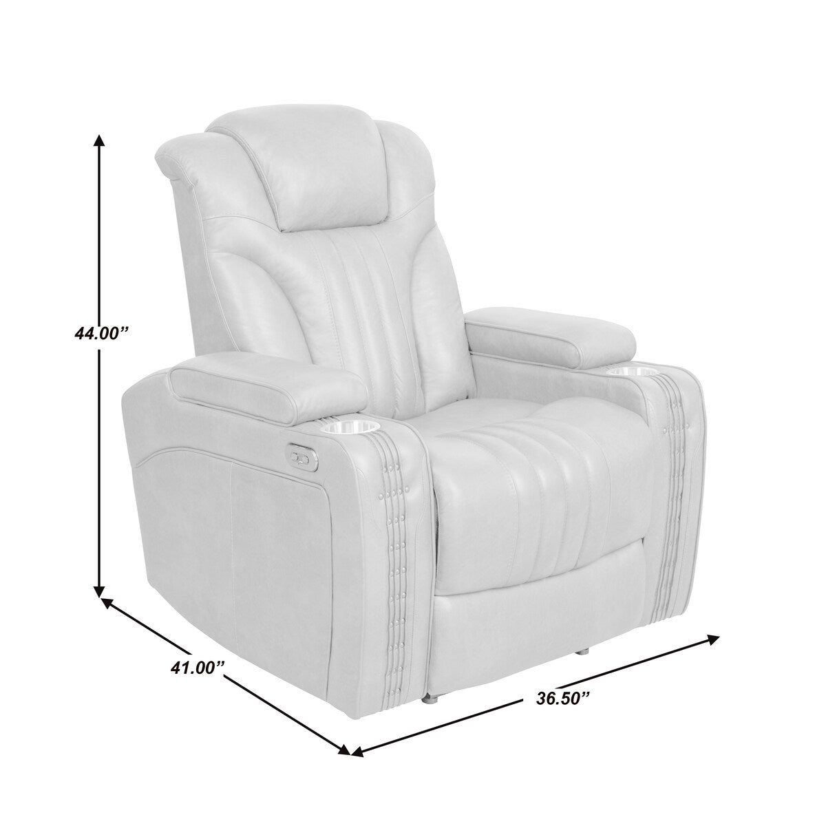 Nalo Power Recliner with Cup Holders, Gunmetal Grey