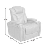 Nalo Power Recliner with Cup Holders, Gunmetal Grey