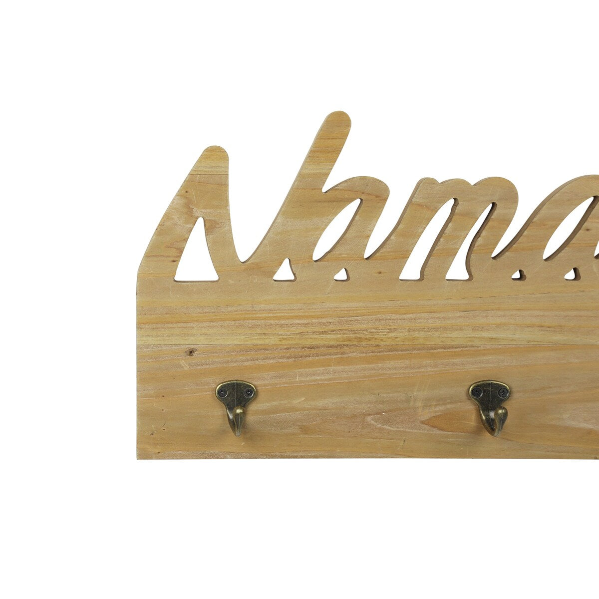 Namaste Wooden Wall Decor with Hooks