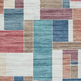 Nami 5 x 7 Area Rug, Multicolored Geometric Design, Polyester Cotton Blend - 5 x 7