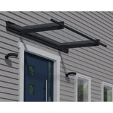 Nancy 3 ft. Gray/Clear Door and Window Fixed Awning with Siding Connector Kit