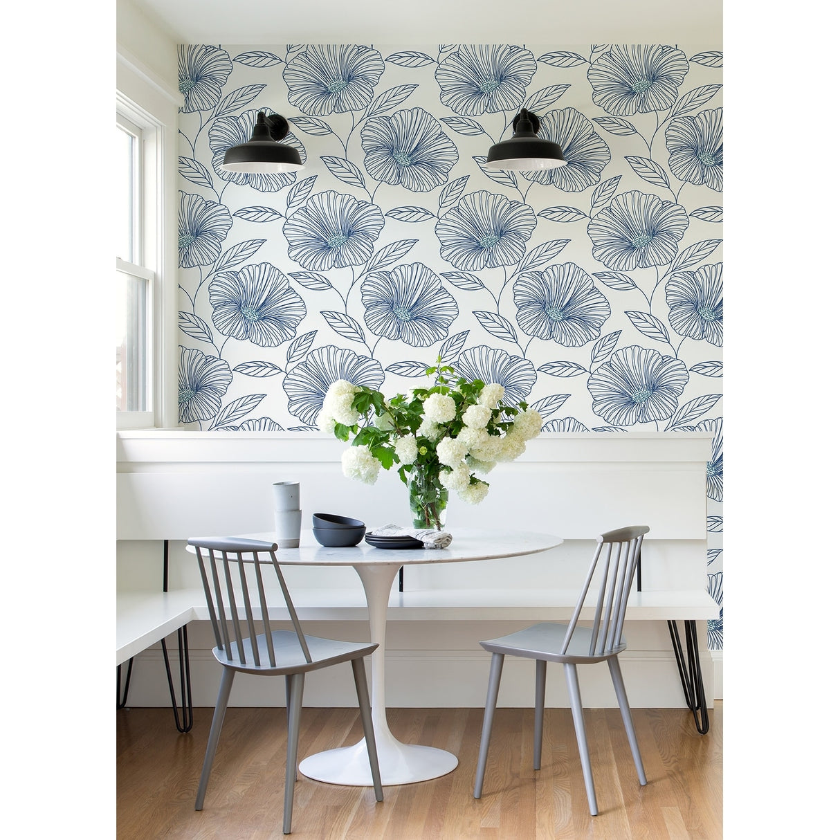 Flowers Nancy Mythic Black Floral 33' L X 20.5" W Wallpaper Roll
