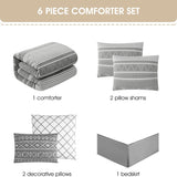 Nanshing Athena 6 Piece Contemporary Geometric Comforter Set