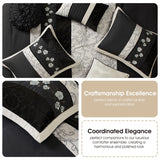 Nanshing Stella Black 7-Piece Roses Design Comforter Set