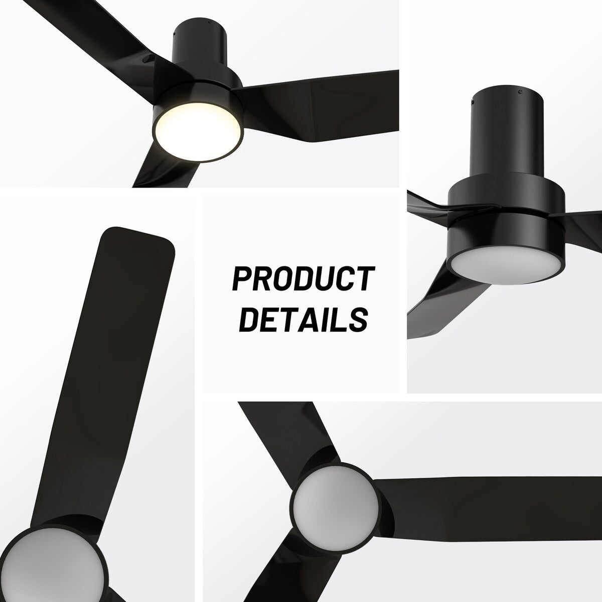 Nantes 44-inch Indoor Ceiling Fan with Remote,Dimmable LED Light Kit and Reversible DC Motor - N/A