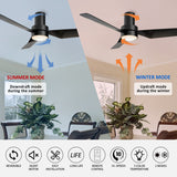 Nantes 44-inch Indoor Ceiling Fan with Remote,Dimmable LED Light Kit and Reversible DC Motor - N/A