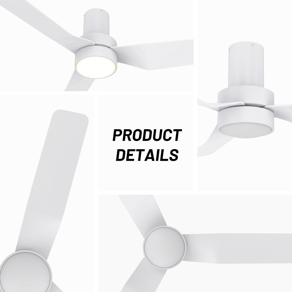 Nantes 44-inch Indoor Ceiling Fan with Remote,Dimmable LED Light Kit and Reversible DC Motor - N/A