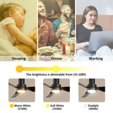 Nantes 44-inch Indoor Ceiling Fan with Remote,Dimmable LED Light Kit and Reversible DC Motor - N/A