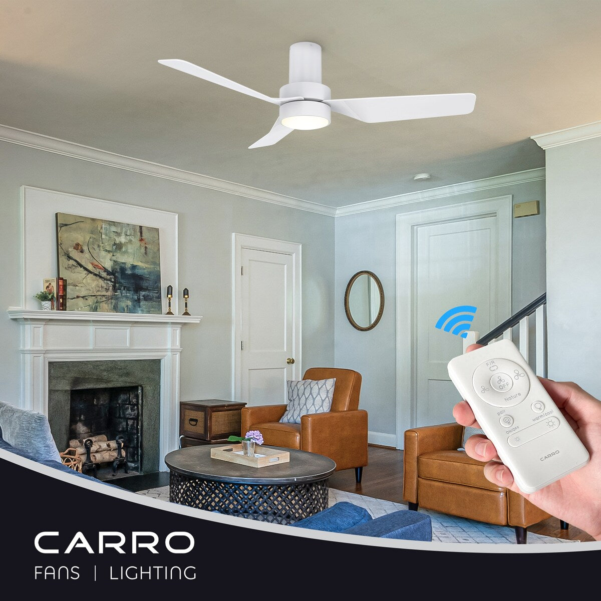 Nantes 44-inch Indoor Ceiling Fan with Remote,Dimmable LED Light Kit and Reversible DC Motor - N/A