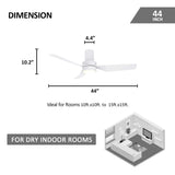 Nantes 44-inch Indoor Ceiling Fan with Remote,Dimmable LED Light Kit and Reversible DC Motor - N/A