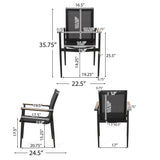 Naop Outdoor Mesh and Aluminum 7 Piece Dining Set by Christopher Knight Home