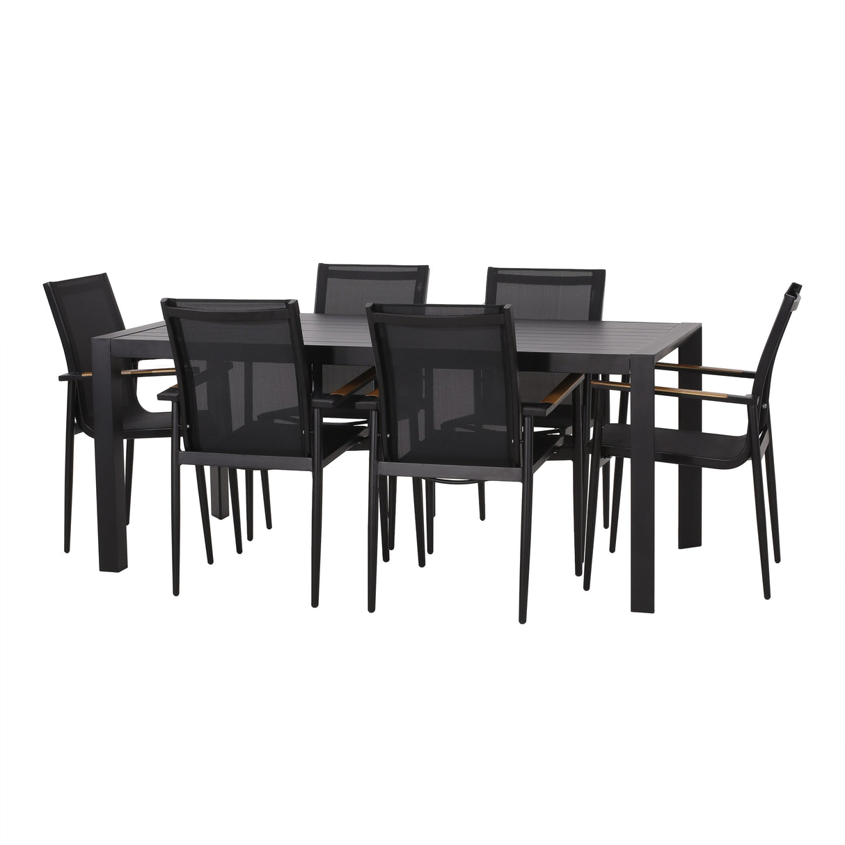 Naop Outdoor Mesh and Aluminum 7 Piece Dining Set by Christopher Knight Home