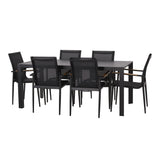 Naop Outdoor Mesh and Aluminum 7 Piece Dining Set by Christopher Knight Home