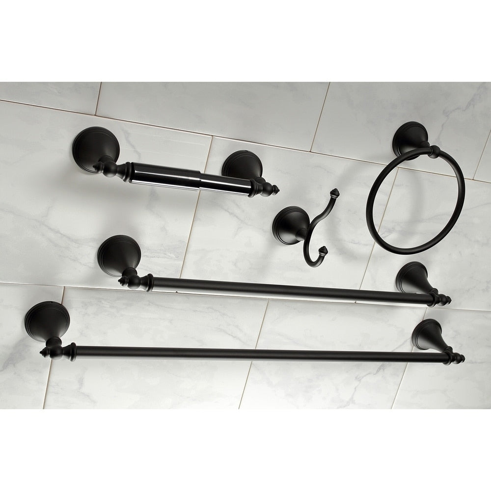 Kingston Brass Naples 18-Inch and 24-Inch Towel Bar Bathroom Accessory Set in Black