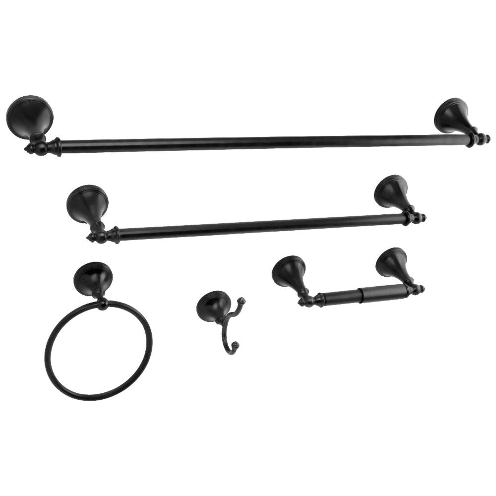 Kingston Brass Naples 18-Inch and 24-Inch Towel Bar Bathroom Accessory Set in Black