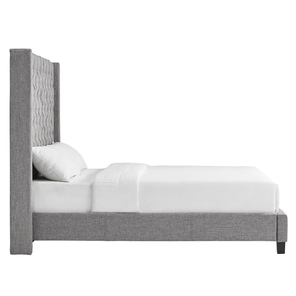 Naples Wingback Button Tufted Tall Headboard Platform Bed by iNSPIRE Q Artisan