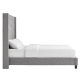 Naples Wingback Button Tufted Tall Headboard Platform Bed by iNSPIRE Q Artisan