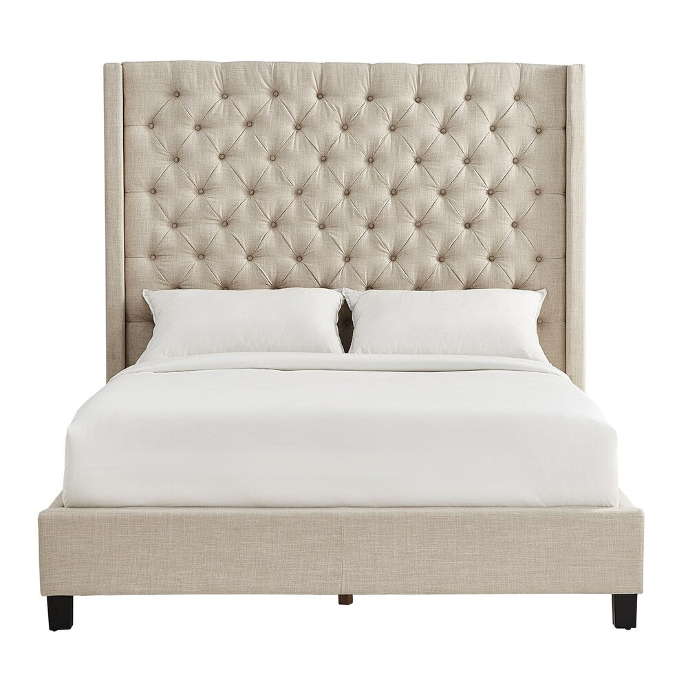 Naples Wingback Button Tufted Tall Headboard Platform Bed by iNSPIRE Q Artisan
