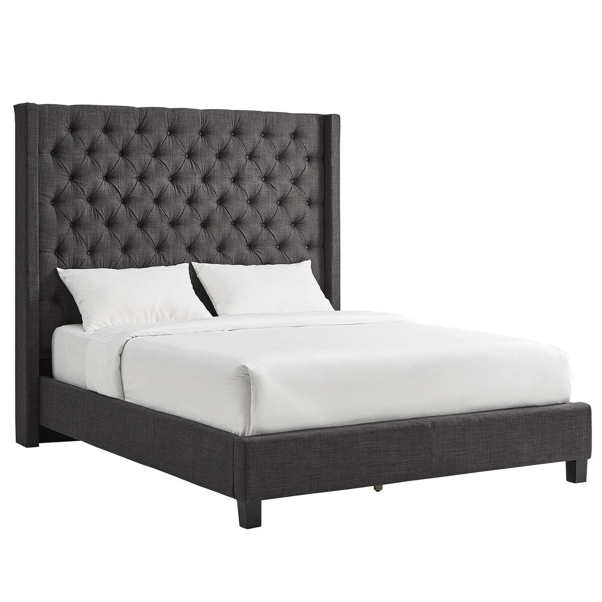 Naples Wingback Button Tufted Tall Headboard Platform Bed by iNSPIRE Q Artisan