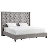 Naples Wingback Button Tufted Tall Headboard Platform Bed by iNSPIRE Q Artisan