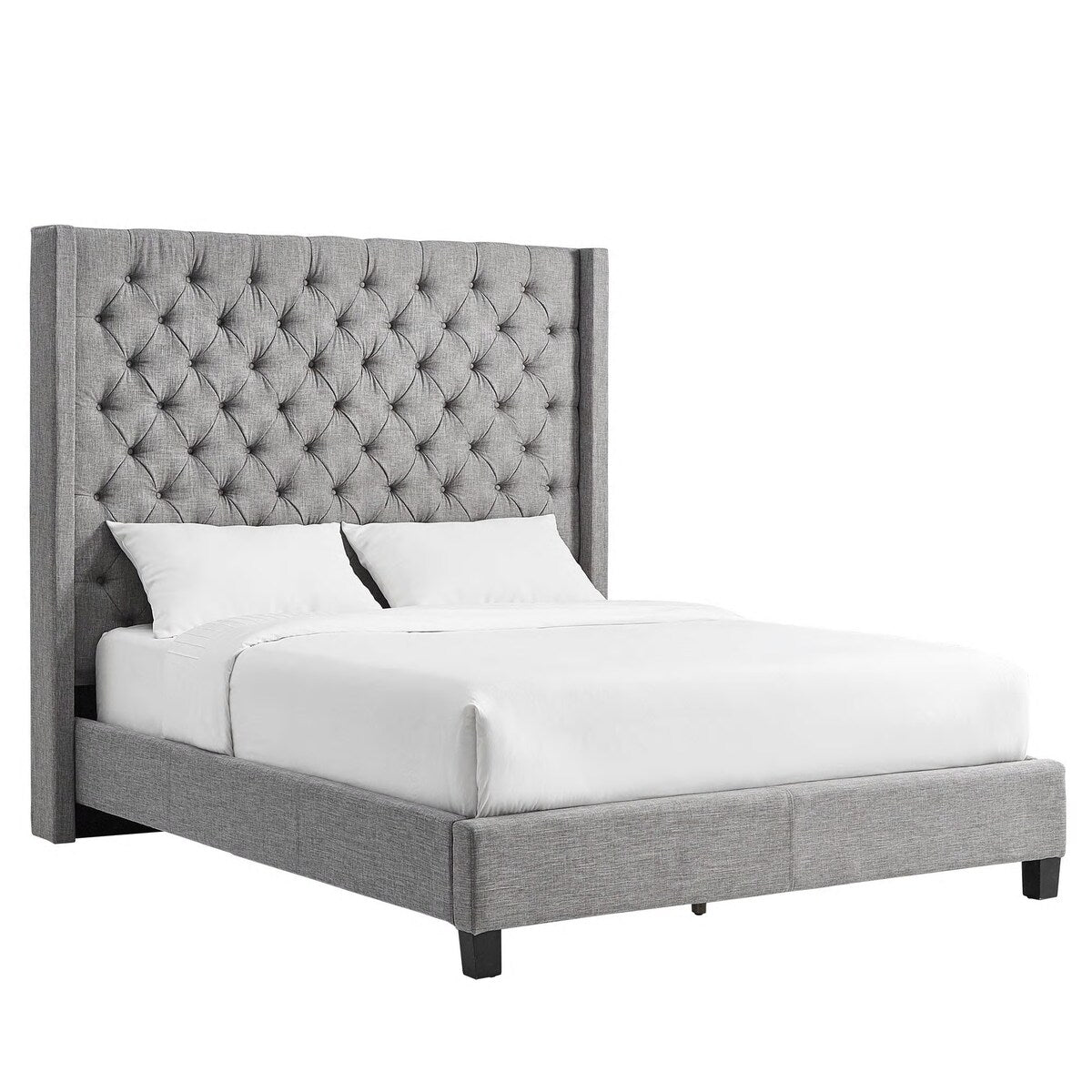 Naples Wingback Button Tufted Tall Headboard Platform Bed by iNSPIRE Q Artisan