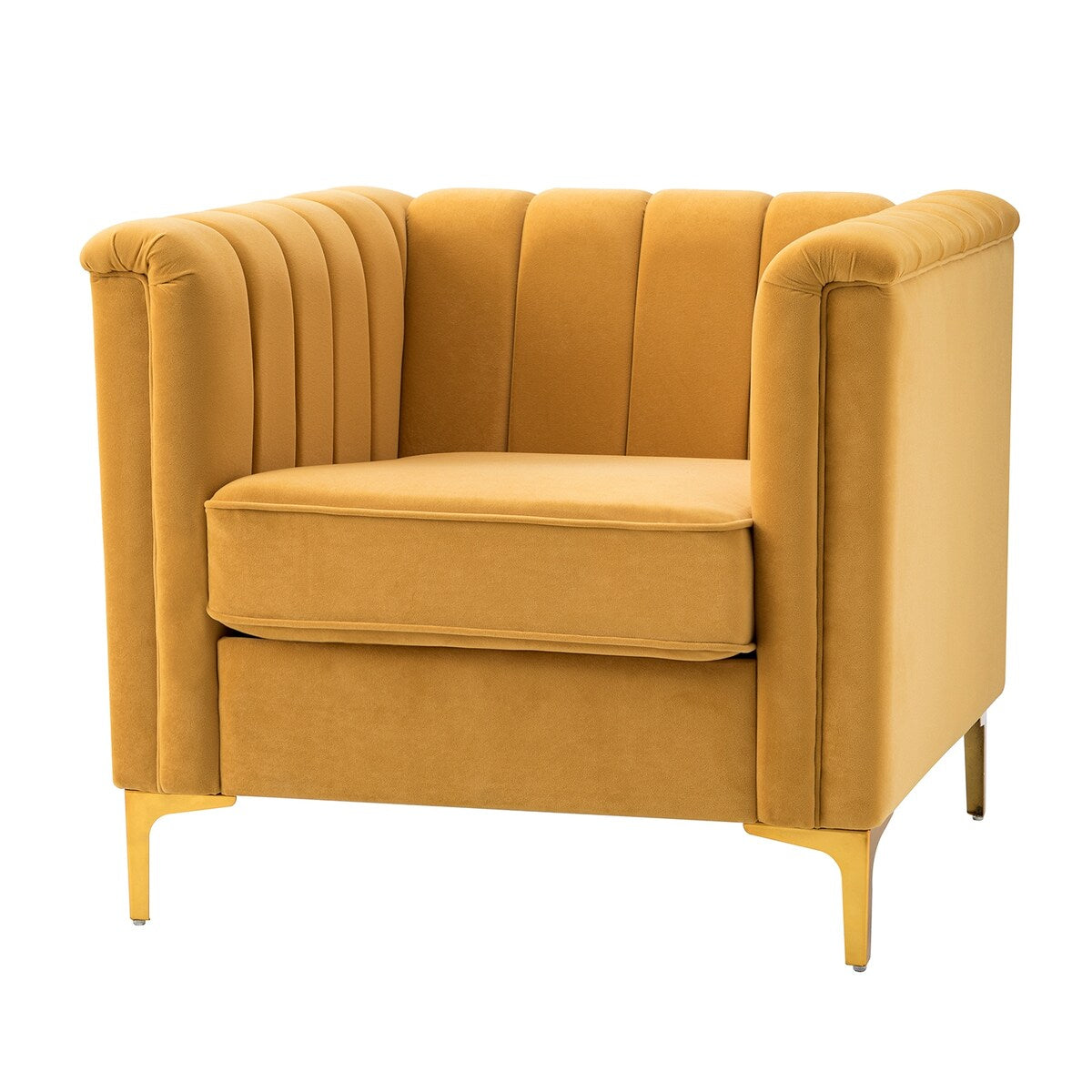 Narciso 31.9" Wide Arm Chair with Channel-tufted Design