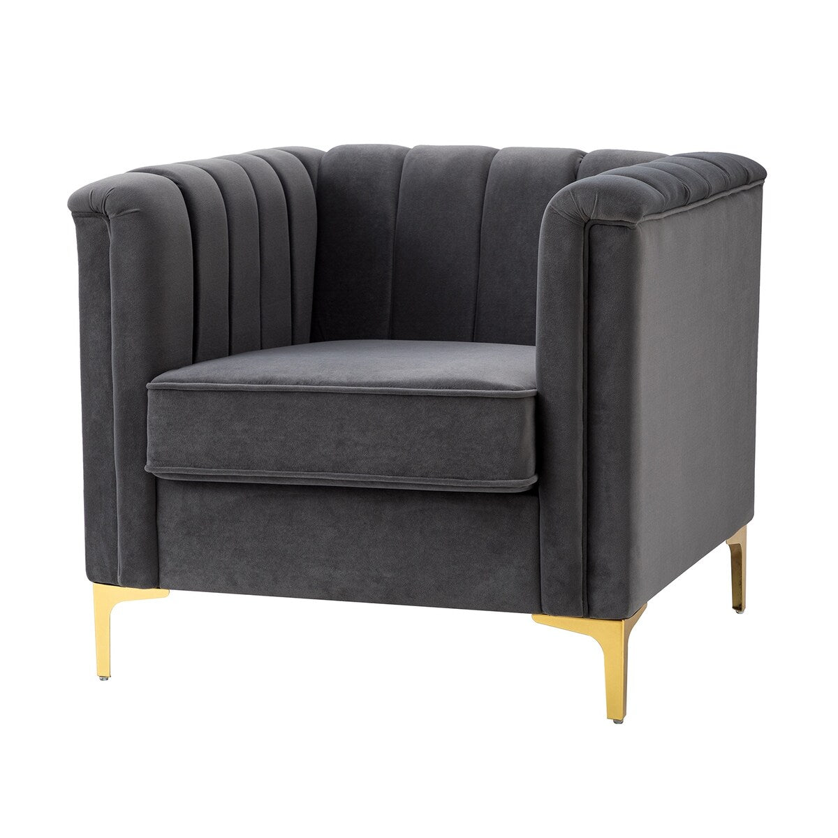 Narciso 31.9" Wide Arm Chair with Channel-tufted Design