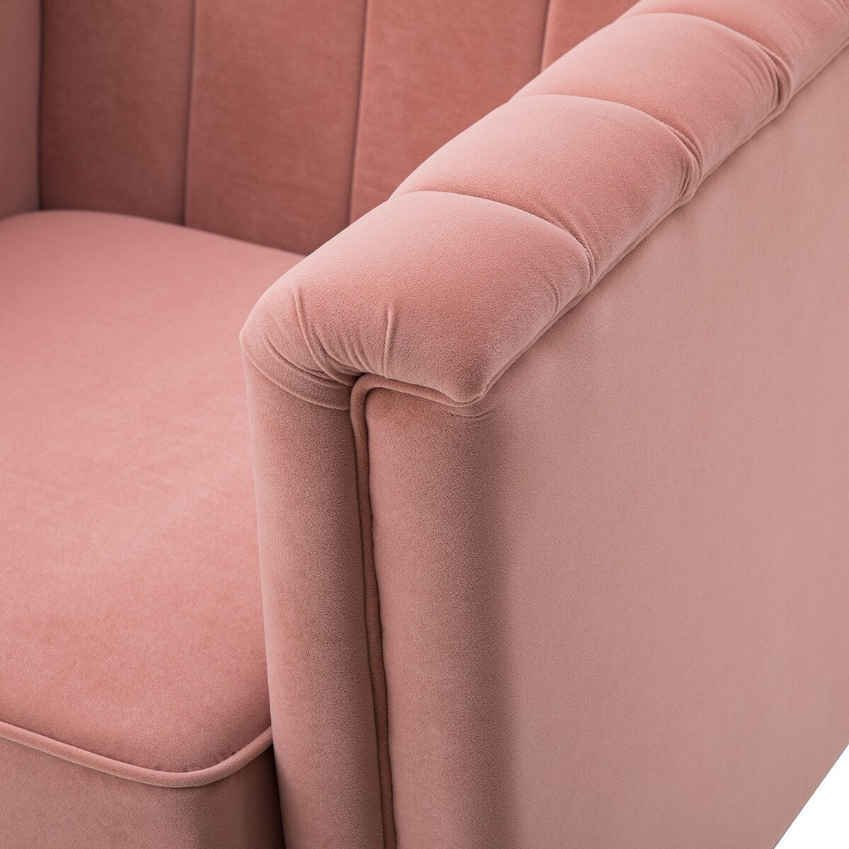 Narciso 31.9" Wide Arm Chair with Channel-tufted Design