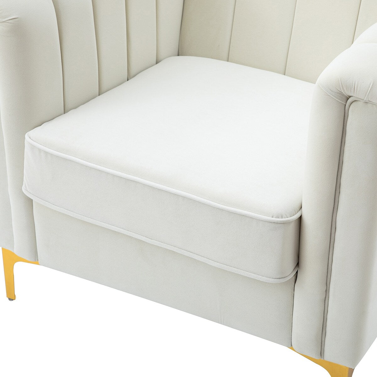 Narciso 31.9" Wide Arm Chair with Channel-tufted Design