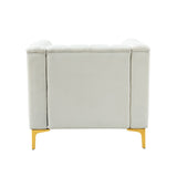 Narciso 31.9" Wide Arm Chair with Channel-tufted Design