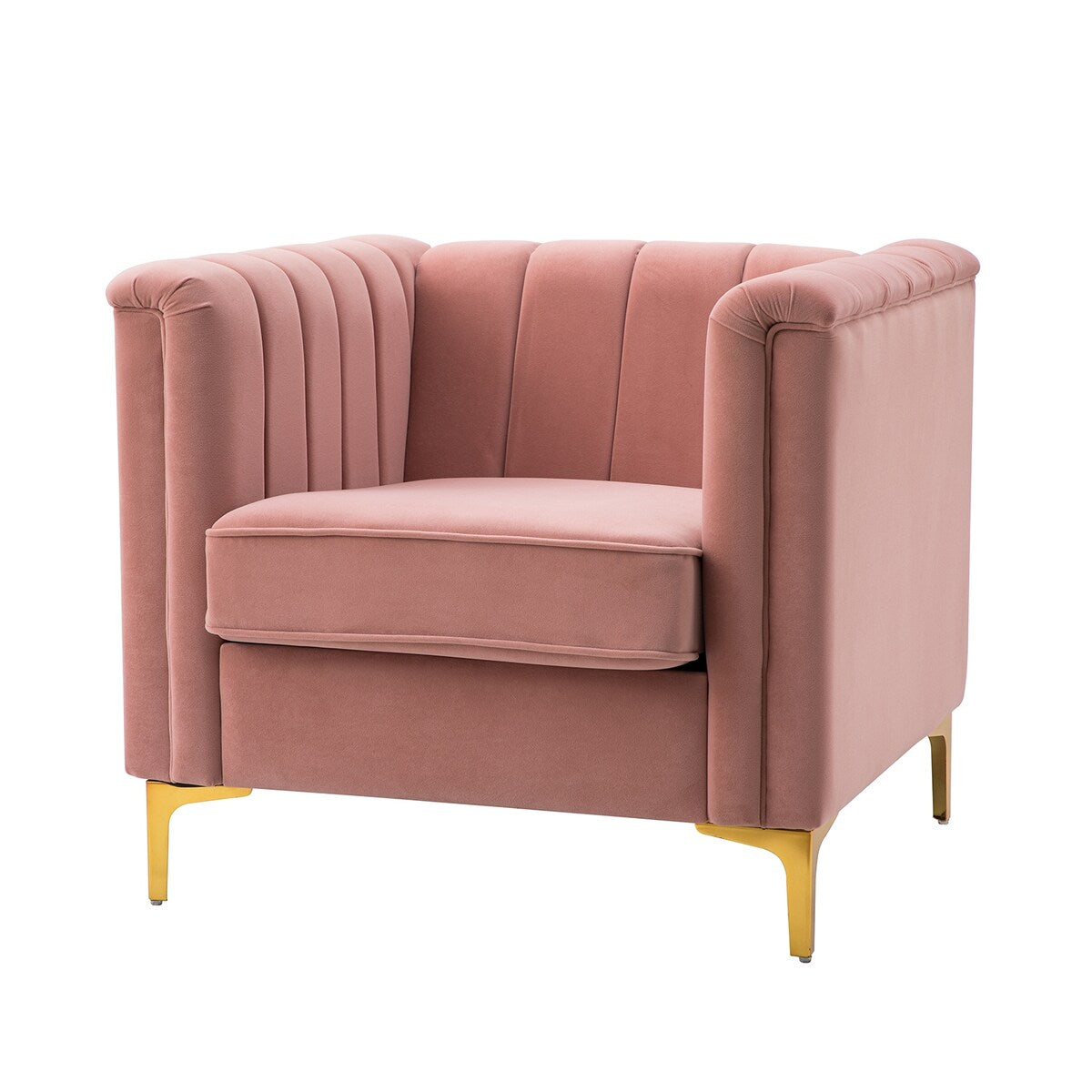 Narciso 31.9" Wide Arm Chair with Channel-tufted Design