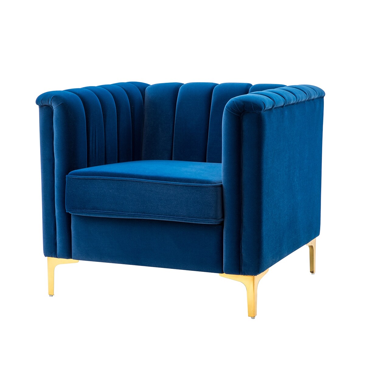 Narciso 31.9" Wide Arm Chair with Channel-tufted Design