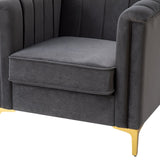 Narciso 31.9" Wide Arm Chair with Channel-tufted Design