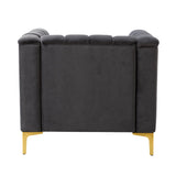 Narciso 31.9" Wide Arm Chair with Channel-tufted Design