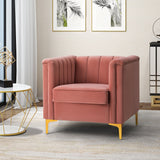 Narciso 31.9" Wide Arm Chair with Channel-tufted Design